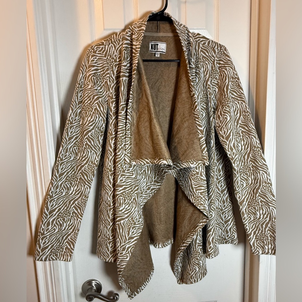 VTG Kut from the Kloth Women's Zebra Print Cardigan / Jacket - Brown & White